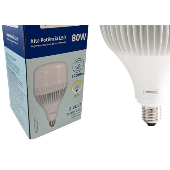 Lampada Led Alta Potencia Tramontina 80W. 4.000Lm Bivolt 6500K - E-27/E-40 - 58025073