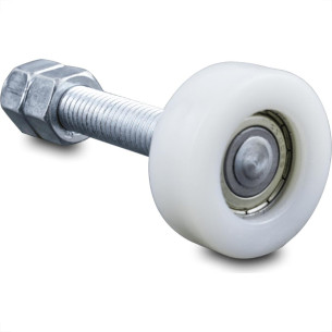 Roldana Para Portao Nylon Guia Superior 17X44Mm Com Rolamento E Rosca - 060101 - Kit C/2 Pecas