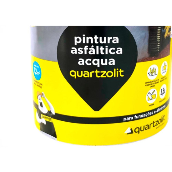 Impermeabilizante Quartzolit Pintura Asfaltica Acqua 3,6L