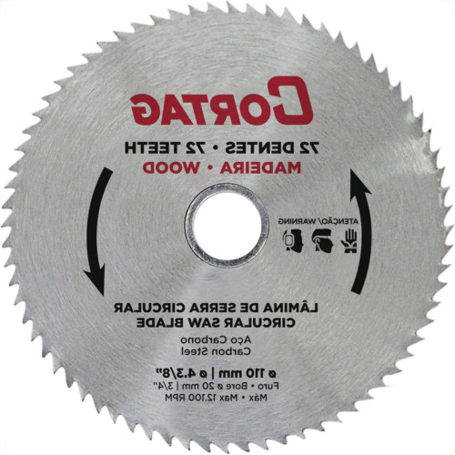 Serra Circular Widea Cortag 4.3/8''X 72 Dentes X 20Mm
