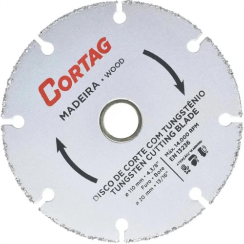 Disco Para Madeira Tungstenio Cortag 110 X 20Mm