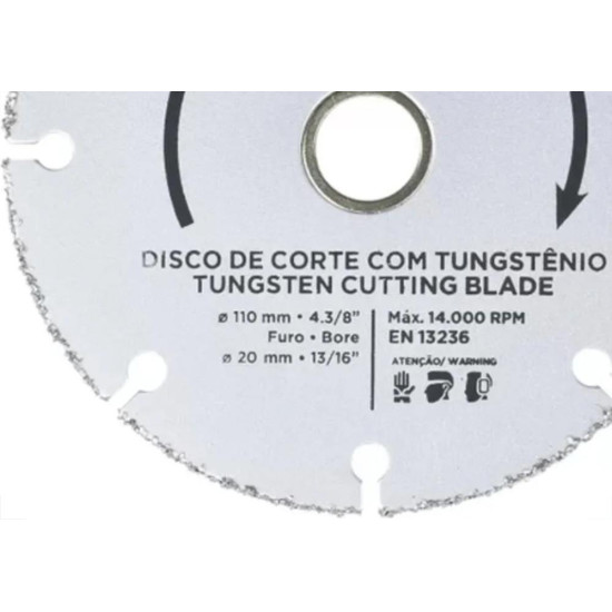 Disco Para Madeira Tungstenio Cortag 110 X 20Mm
