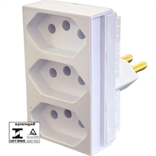 Pino 3 Saidas Ilumi 2 Polos+Terra 20A. Branco - 12300