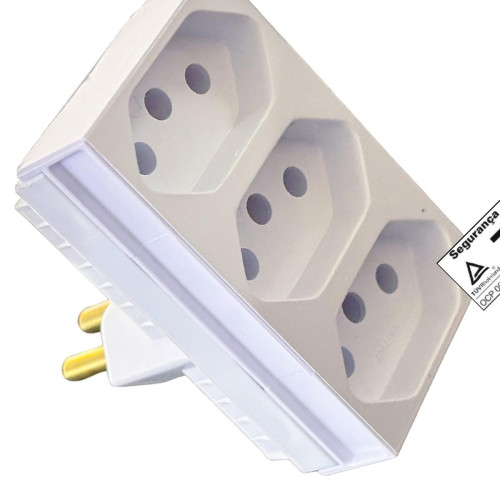 Pino 3 Saidas Ilumi 2 Polos+Terra 20A. Branco - 12300