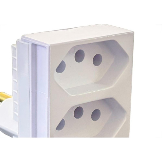 Pino 3 Saidas Ilumi 2 Polos+Terra 20A. Branco - 12300