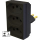 Pino 3 Saidas Ilumi 2 Polos+Terra 20A. Preto - 12320