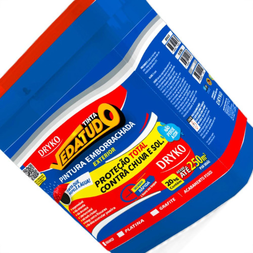 Tinta Emborrachada Dryko Vedatudo Cinza Platina 20Kg