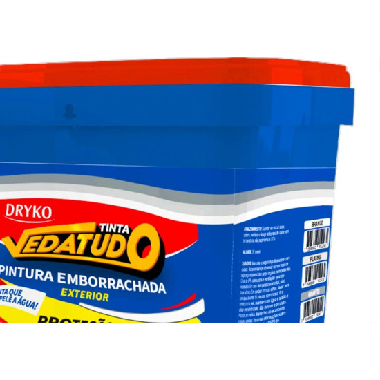 Tinta Emborrachada Dryko Vedatudo Cinza Platina 20Kg