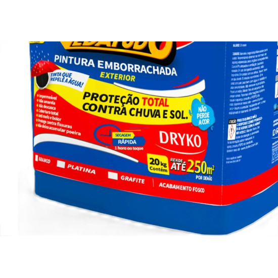 Tinta Emborrachada Dryko Vedatudo Cinza Grafite 20Kg