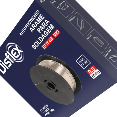 Arame Para Solda Mig Sem Solda Disflex 0,8Mm Rolo Com 1 Kg - E71T-Gs