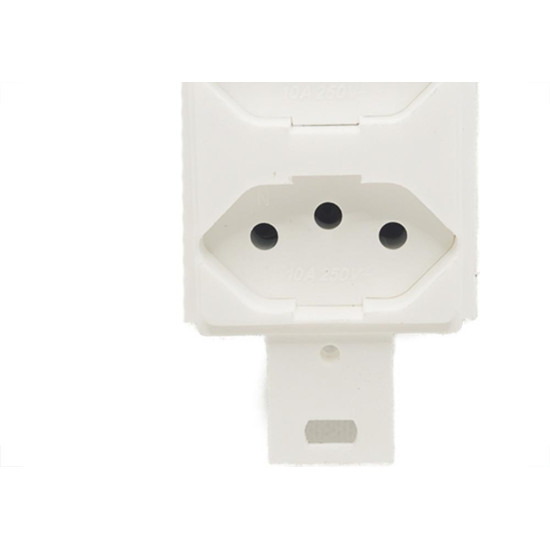 Conjunto Para Condulete Dicompel Monaco Branco 2 Tomadas 2P+T. 10A. - Dc-6100/5