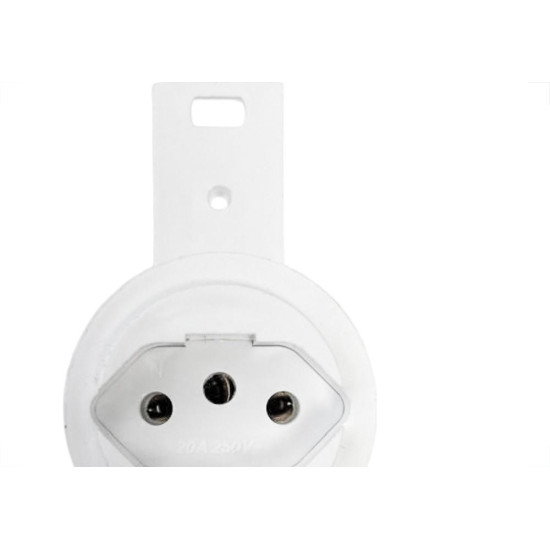 Conjunto Para Condulete Dicompel Monaco Branco 1 Tomada 2P+T. 20A. Redondo - Dc-6100/17