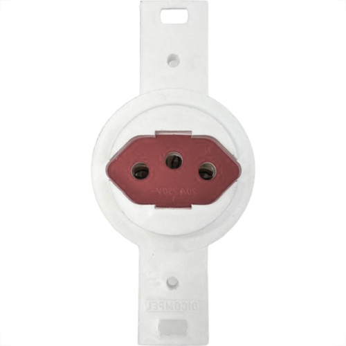 Conjunto Para Condulete Dicompel Monaco Vermelho 1 Tomada 2P+T. 20A. - Dc-6100/15