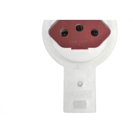 Conjunto Para Condulete Dicompel Monaco Vermelho 1 Tomada 2P+T. 20A. - Dc-6100/15