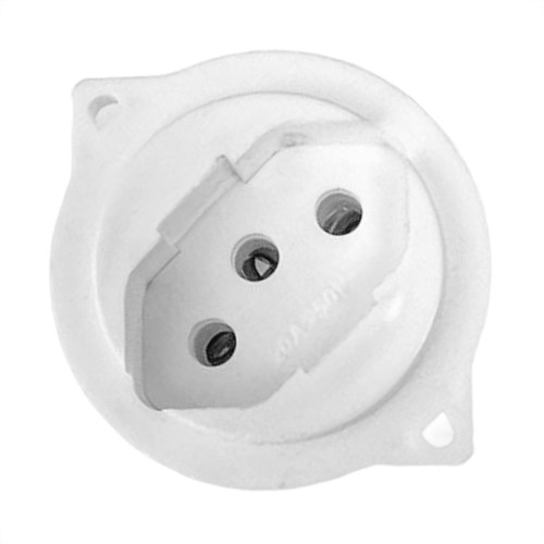 Conjunto Para Tomada De Chao Dicompel Monaco Branco 1 Tomada 2P.+T. 20A. - Dc-6100/11