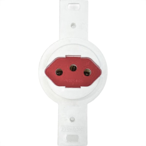 Conjunto Para Tomada De Chao Dicompel Monaco Vermelha 1 Tomada 2P.+T. 20A. - Dc-6100/13
