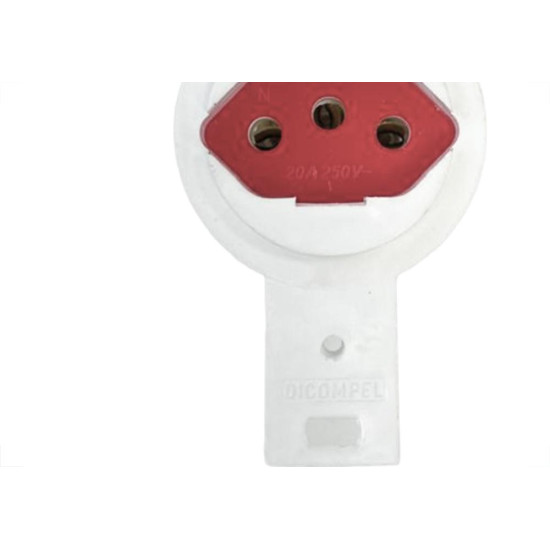 Conjunto Para Tomada De Chao Dicompel Monaco Vermelha 1 Tomada 2P.+T. 20A. - Dc-6100/13