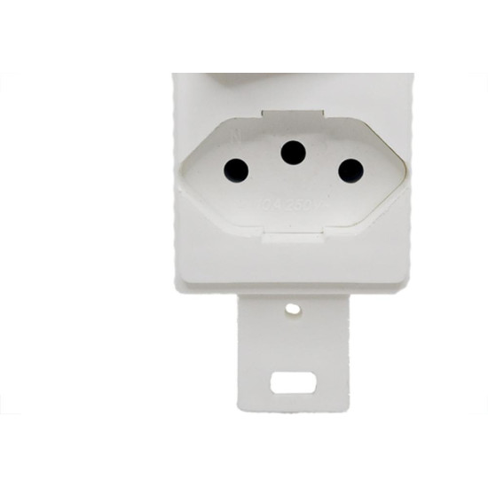 Conjunto Para Condulete Dicompel Monaco Branco 1 Paralelo + 1 Tomada 2P.+T. 10A. - Dc-6100/2