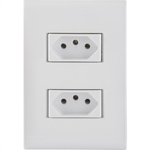 Conjunto Tramontina Com Placa Liz Branca 2 Tomadas 2P+T. 20A. - 57170/266