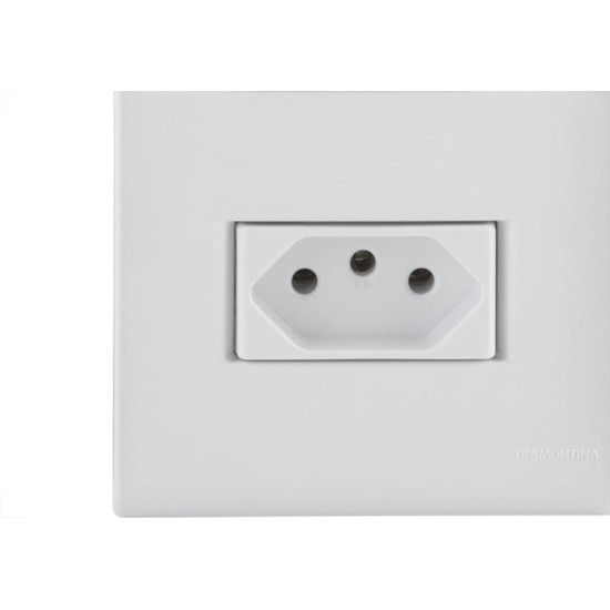Conjunto Tramontina Com Placa Liz Branca 2 Tomadas 2P+T. 20A. - 57170/266