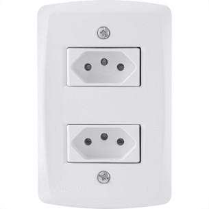 Conjunto Tramontina Com Placa Lux2 2 Tomadas 2P.+T. 20A. 57145/266