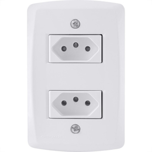 Conjunto Tramontina Com Placa Lux2 2 Tomadas 2P.+T. 20A. 57145/266