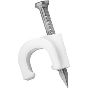 Grampo Para Fio Sforplast Coaxial 6Mm Branco 2,5X25Mm Com 20 Pecas