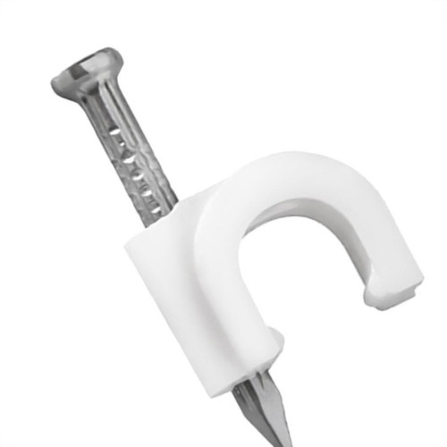 Grampo Para Fio Sforplast Coaxial 7Mm Branco 2,5X25Mm Com 20 Pecas