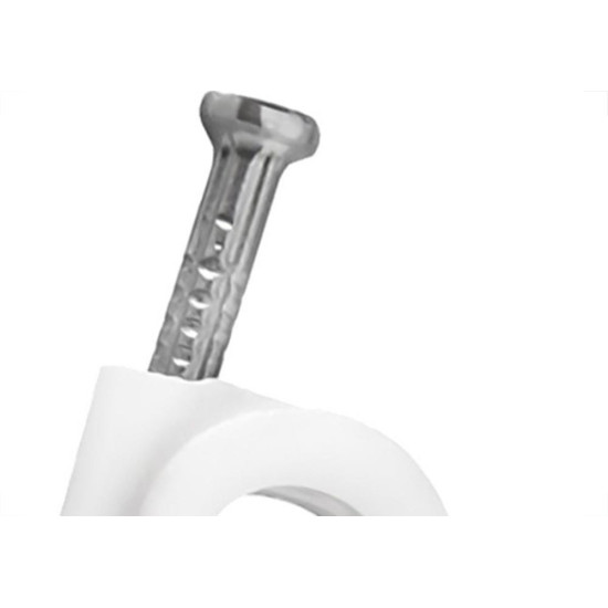 Grampo Para Fio Sforplast Coaxial 8Mm Branco 2,5X25Mm Com 20 Pecas