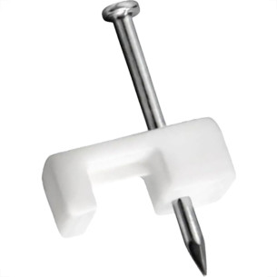 Grampo Para Fio Sforplast Tipo Unha 10-12 Com 20 Pecas Branco Grande