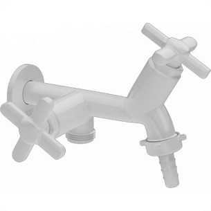 Torneira Tanque Abs Herc Sicilia 15Cm Com Bico Branca