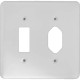 Placa Conjunto Ilumi Stylus Branco 4X4 - 1 Interruptor + 1 Tomada - 249F1
