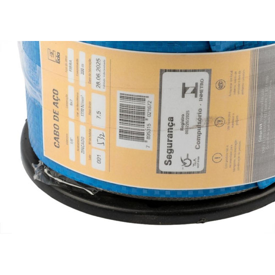 Cabo Aco Galvanizado Eda 3,2Mm - 1/8''(6X7) - 200M