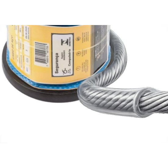Cabo Aco Galvanizado Plastificado Eda Incolor 1/16'' - 200M