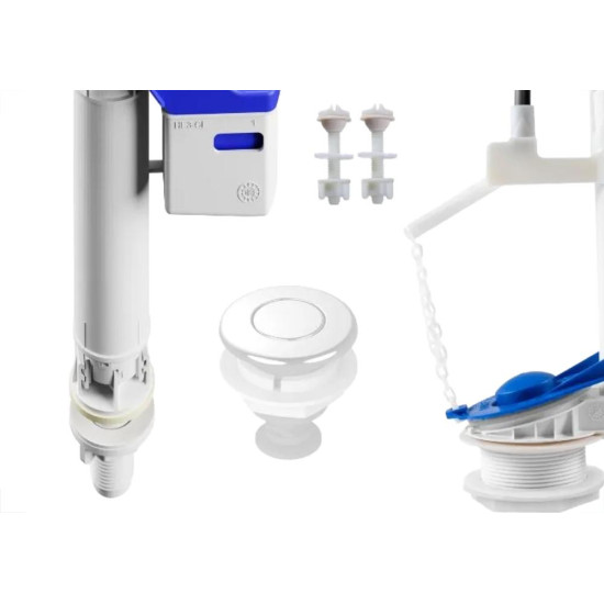 Mecanismo Para Caixa Acoplada Astra Hidraulico Kit Completo Acionamento Superior Botao Branco Mu3/Sp*Branco