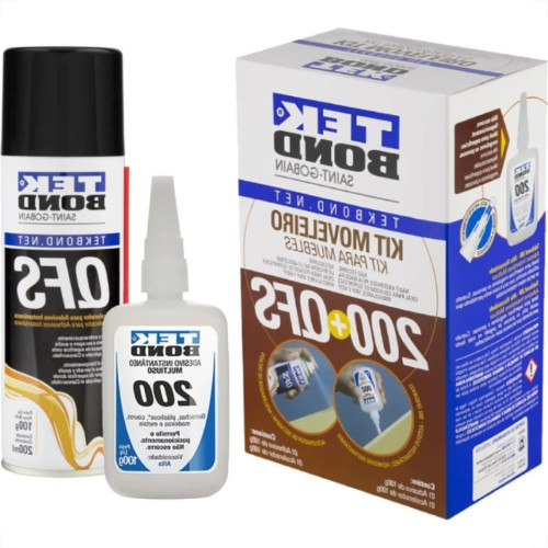 Kit Moveleiro Tekbond Com Adesivo Instantaneo 200 -100G. (200+Qfs) Spray Acelerador De Secagem 100G
