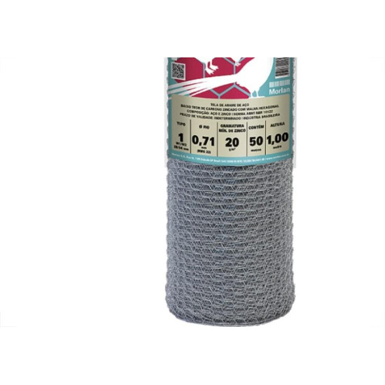 Tela Arame Morlan Pinteiro 1'' X 22 X 1M Com 50M