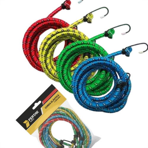 Elastico Para Bagageiro Fertak 1,5M Gancho Metal Pacote Com 4 Pecas