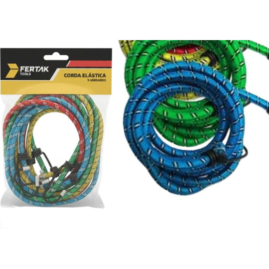 Elastico Para Bagageiro Fertak 1,5M Gancho Metal Pacote Com 4 Pecas