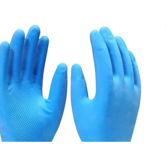 Luva Borracha Imbat Verniz Silver Azul 8 - M