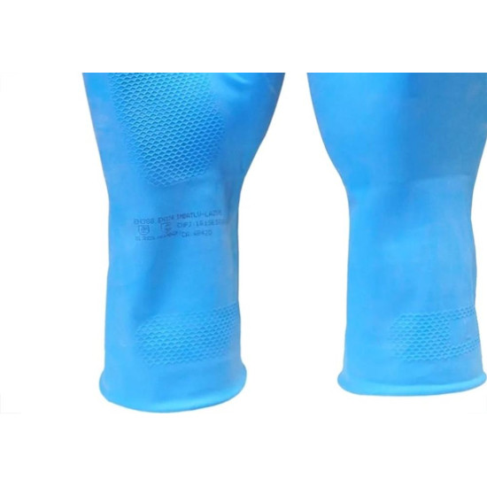 Luva Borracha Imbat Verniz Silver Azul 9 - G