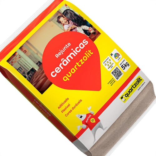 Rejunte Flex Quartzolit Platina 30Kg - 6 Pacotes Com 5Kg - Kit C/30 Quilos