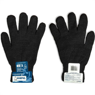 Luva Malha Trico Imbat Pigmentada Preta - Kit C/12 Pecas