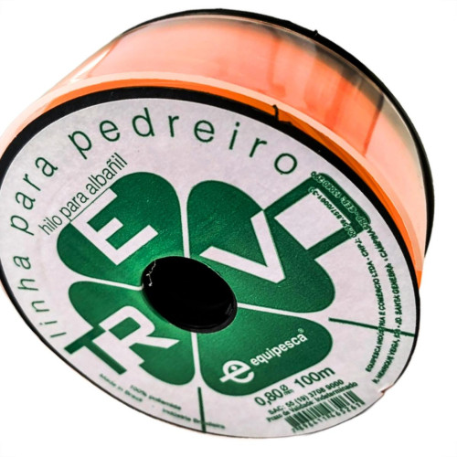 Linha Para Pedreiro Equipesca Trevo Laranja 100M - Kit C/5 Pecas