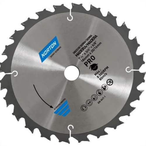 Serra Circular Widea Norton 7.1/4''X 3/4''X 5/8'' - 24 Dentes