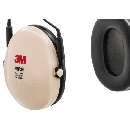 Abafador De Ruido 3M Tipo Concha Peltor Acoplavel Ao Capacete H6P3E Branco - 1 Par (Nao Acompanha Capacete)