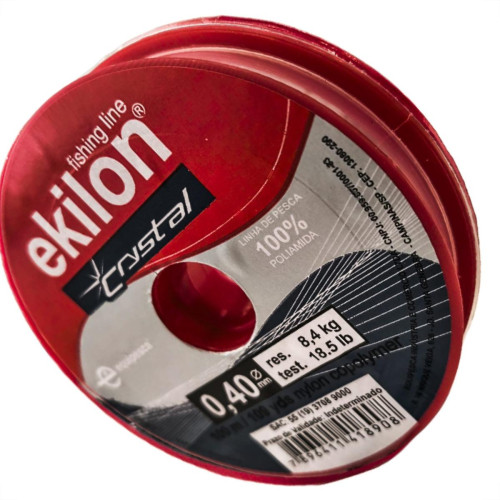 Linha Para Pesca Ekilon 0,40Mm Cristal 100M - Kit C/5 Pecas