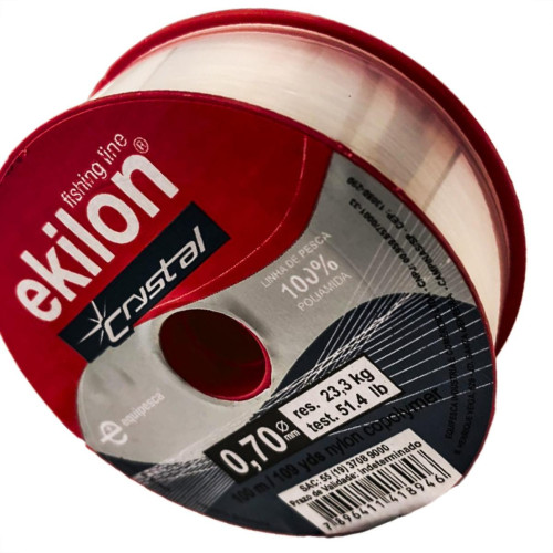 Linha Para Pesca Ekilon 0,70Mm Cristal 100M - Kit C/5 Pecas