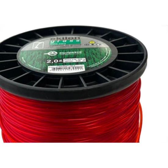 Fio De Nylon Para Aparador De Grama Equipesca Vermelho 2,0Mm X 138M - 500G