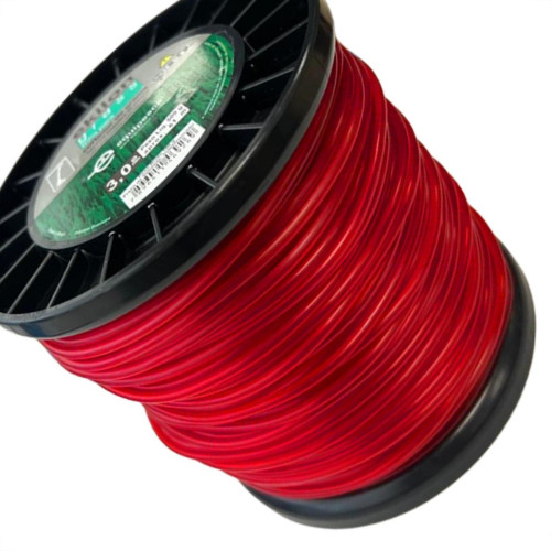 Fio De Nylon Para Aparador De Grama Equipesca Vermelho 3,0Mm X 61M - 500G